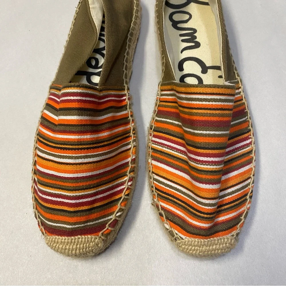 Sam Edelman Womens Verona Shoes Espadrille Flats Size 9.5 Stripe Fabric Colorful